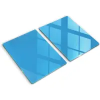 Wallfluent Glazen Snijplanken - Blauw Snijplanken Glas - 2 stucks 40 cm x 52 cm - Lichtblauw Snijplanken van Glas - Glazen Serveerplank - Glazen Snijplank Voor Keuken - Antislip Glazen Snijplank