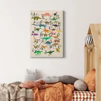 A.S. Création Canvas print DD123198 DinosaurAlphab 0,5 x 0,7 m Beige / Creme Kantoor Hal/Gang Keuken Slaapkamer Woonkamer