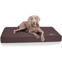 Knuffelwuff orthopedische hondenmat Juna van laser-gewatteerd kunstleer XXL 110x66cm bruin