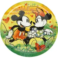 Minnie & Mickey Mouse - Disney Bord - Micky & Minnie - Pizza-Teller Set - voor Geen - meerkleurig - Maat Standard