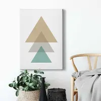 A.S. Création Canvas print DD123164 Triangles Aqua 0,5 x 0,7 m Turkoois Kantoor Hal/Gang Keuken Slaapkamer Woonkamer