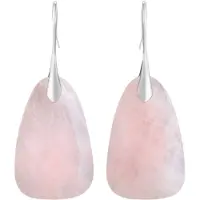 Marama - oorbellen Pink Rose - edelsteen rozenkwarts - nikkelvrij - roze - oorhangers dames