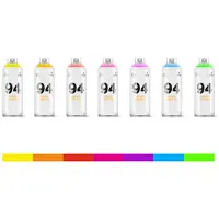 Montana Colors MTN94 Fluoriserende spuitbussen pakket - Lage druk en matte afwerking spuitverf - 7 stuks