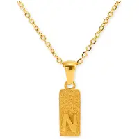 Marama - Ketting Letter N Goud Sparkling - stainless steel - gold plated - nikkelvrij - persoonlijke ketting - letterketting - met hanger - cadeauverpakking