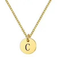 Marama - ketting letter C - RVS-Gold Plated - dames - cadeau - goud - ronde hanger - collier - luxe geschenkverpakking