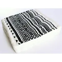 Lafinesse Tuinstoelkussens zwart wit Grafisch/Matras stoelkussen 40 x 40 x 6 cm Katoen