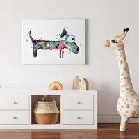 A.S. Création Canvas print DD123097 Happy Dog 0,7 x 0,5 m Kleurrijk Kantoor Hal/Gang Keuken Slaapkamer Woonkamer