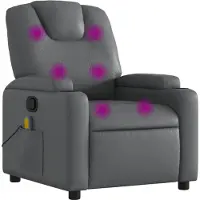 vidaXL Massagestoel van grijs kunstleer