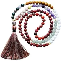 Marama - ketting Nevada - dames - edelsteen agaat en jaspis - mala - 101.6 cm - cadeautje voor haar
