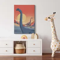 A.S. Création Canvas print DD123199 Brachiosaurus 0,5 x 0,7 m Rood Kantoor Hal/Gang Keuken Slaapkamer Woonkamer