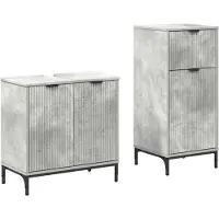 vidaXL Badkamermeubel Set met lade met plank 2 pcs Beton Grijs