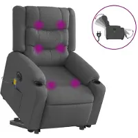 vidaXL Sta-op-massagestoel elektrisch verstelbaar stof donkergrijs