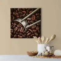 A.S. Création Canvas print DD123278 CoffeeRoasting 0,5 x 0,5 m Bruin Kantoor Hal/Gang Keuken Slaapkamer Woonkamer