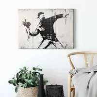 A.S. Création Canvas print DD123082 Flower Thrower 0,7 x 0,5 m Wit Kantoor Hal/Gang Keuken Slaapkamer Woonkamer