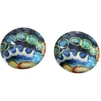Charme Bijoux Clip oorbellen- Blauw- Sarina- geen gaatje- 2 cm-