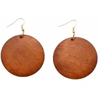 Charme Bijoux Zilveren oorhangers-Roestbruin-Hout 5 cm Tordis -