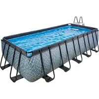 Exit Stone zwembad 540x250x122cm met filterpomp - grijs