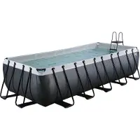 Exit Black Leather zwembad 540x250x122cm met zandfilterpomp - zwart