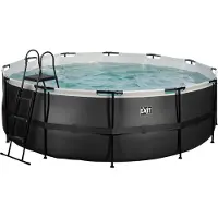 Exit Black Leather zwembad ø427x122cm met zandfilterpomp - zwart