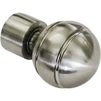 Gardinia Kugel, 2 stuks, eindstukken, metaal, roestvrijstalen look, voor gordijntechniek met diameter 19 mm