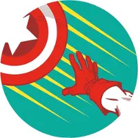 Komar Fotobehang Avengers Captain's Shield Pop Art