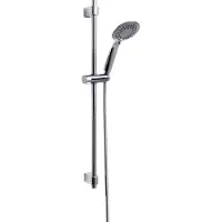 Wenko Doucheset Young Line in chroom met RVS douchestang 66cm, Douchekophouder, Douchekop Ø11cm met 5 standen en Doucheslang 150cm - Chroom