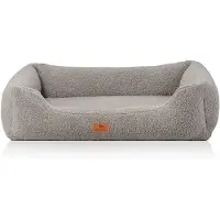 Knuffelwuff orthopedisch hondenbed Wollekopp van knuffelzacht teddymateriaal XXL 120 x 85cm Grijs