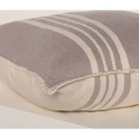 Lalay Kussenhoes 40x40cm Krem Sultan Light Grey - achterzijde natural - light grey- sierkussen - katoen - excl. binnenkussen