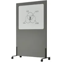 Smit Visual Mobiel whiteboard/akoestisch paneel Silva - 200x120 cm - Donkergrijs