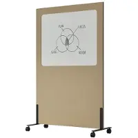 Smit Visual Mobiel whiteboard/akoestisch paneel Silva - 200x120 cm - Beige