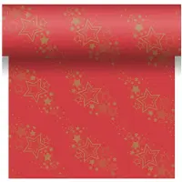 Duni 3-in1 Holiday Star Red 40x480cm Rood rood Papier Tafellaken