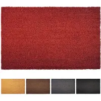 Karat Deurmat Kokos - Voor Binnen en Buiten - Deurmat van Kokos - Vuilvangmat voor Voordeur - Antislip - Voetschraper - Schoonloopmat Naturel - Rood - 30 mm - 80 x 100 cm