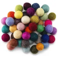 Panduro Wolvilt bolletjes - doorsnede20 mm - 50 stuks - kleurenmix