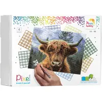 Pixelhobby set - 4 platen - Schotse hooglander