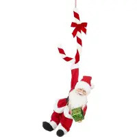 Mica Decorations Kerstman zuurstok rood moving with music battery operated l36xb16xh82 cm