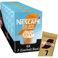 Nescafe Gold Iced Salted Caramel Latte oploskoffie - ijskoffie - 6 doosjes à 7 zakjes