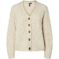 Pieces Gebreid vest 'PCNINA' crème