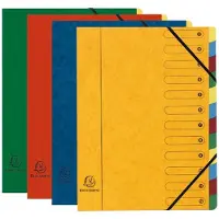 Exacompta 6x Sorteermap Harmonika met uitrekbare rug en elastosluiting - 12 indelingen - Geassorteerd - 5212E