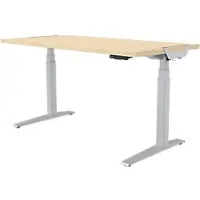 Fellowes Levado Elektrisch Hoogteverstelbaar Zit-sta-bureau Rechthoekig Ahorn T-Voet 1.829 (B) x 698 (D) x 1.257 (H) mm Gemelamineerde spaanplaat, PVC (Polyvinylchloride), Staal