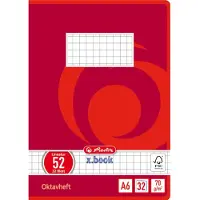 Herlitz Schrijfblok A6 Rood 32 Vellen Geruit Motief draaikolk