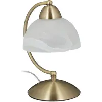 Relaxdays Tafel lamp met touchbediening, retro design, E14 fitting, dimbare nachtlamp, glas en ijzer, afmetingen 25 x 15 x 19 cm, goud