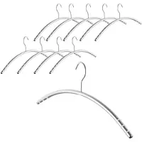 Sotech 10 stuks design kledinghangers van roestvrij staal SS201 met antislipringen (haken 360 graden draaibaar, massieve ronde buis Ø 12 mm x 433 mm, geborsteld)