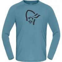 Norrøna - Thermokleding - Femund PureUll Long Sleeve M Trooper voor Heren van Wol - Maat S - Blauw