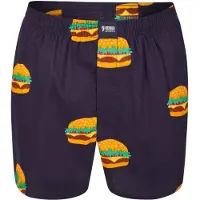 Happy Shorts X heren wijde boxershort met binnenbroek burger print
