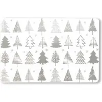 Unique living placemat xmas tree 30x45cm silver