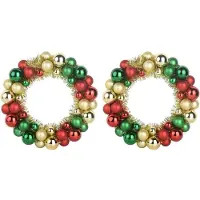 vidaXL Kerstbal Kransen 2 st Multikleur 33 x 33 x 7 cm Polystyreen