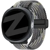 Bandz Magnetisch gevlochten nylon bandje geschikt voor Samsung Galaxy Watch 9 (40/44mm) / Watch 8 (40/44mm) / 8 Classic (46mm) – uniek design horlogebandje met magnetische sluiting (Mandala Zwart)