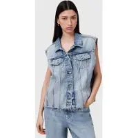 AllSaints Laura Emb Sl Jacket Light Indigo Maat: XS/S | Gilets Outlet | Dames | Blauw