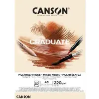 Canson Pad Graduate Mixed Media Schetsboek A3 220 g Natural
