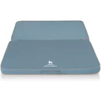 Knuffelwuff Opvouwbare reismat orthopedisch Tacoma van velours met handgeweven uiterlijk 120 x 100 cm lichtblauw
